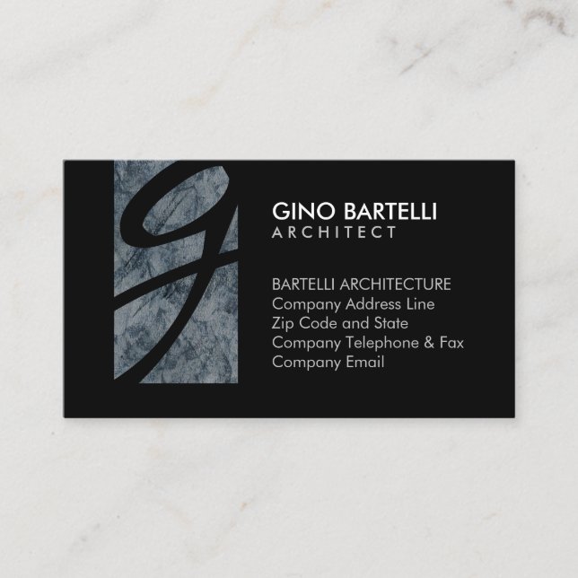 Architect Monogram Professional Business Card (Front)