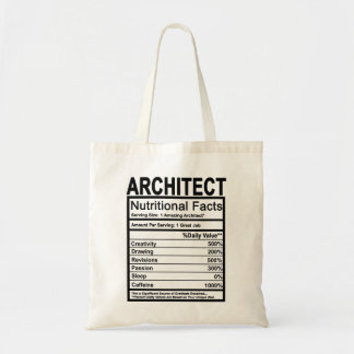 Architect Nutritional Facts Tote Bag