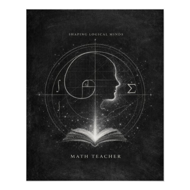 Architect of Future Minds Math Teacher Art Poster (Front)