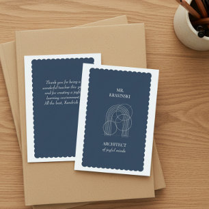 Architect of Joyful Minds Personalized Teacher Thank You Card