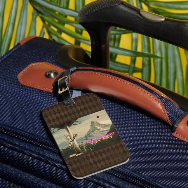 Architect of Your Destiny Surreal Collage  Luggage Tag (Front Insitu 1)
