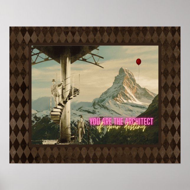 Architect of Your Destiny Surreal Collage  Poster (Front)