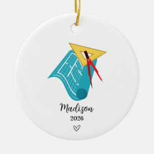 Architect Ornament,Gift For Home Designers Ceramic Tree Decoration