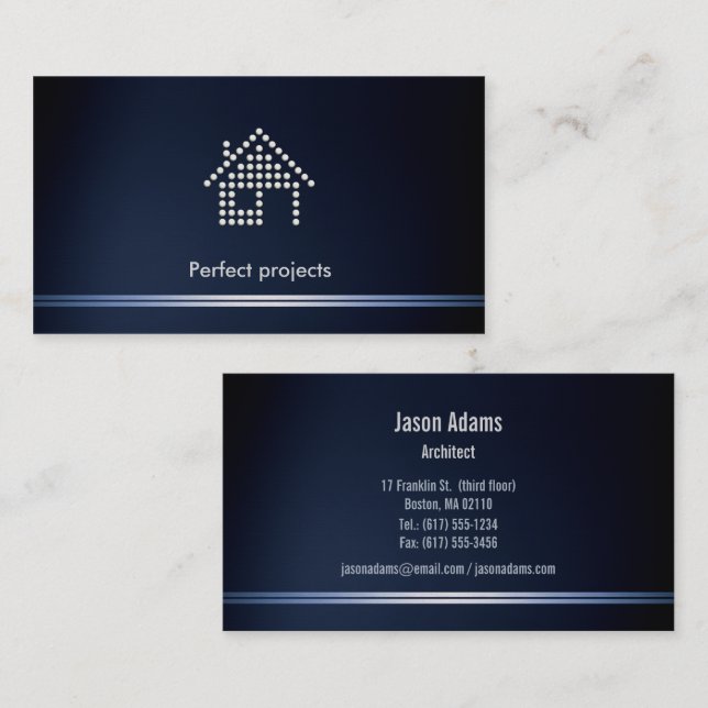 Architect Perfect Project Blue Business Card (Front/Back)
