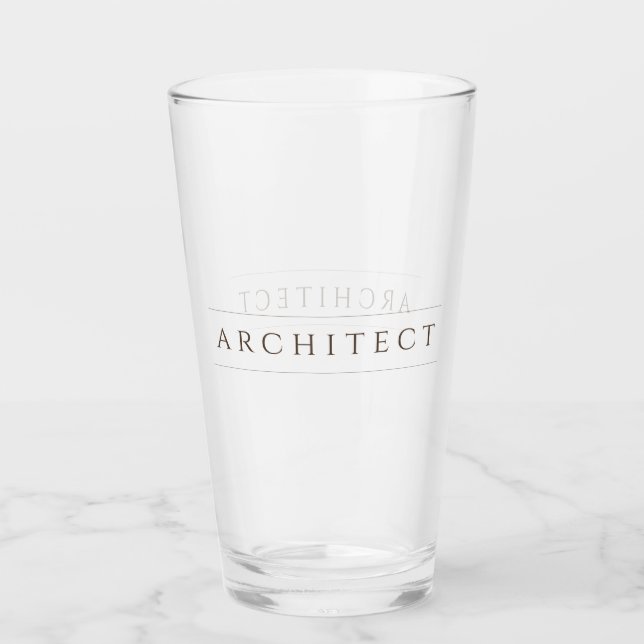ARCHITECT Pint Drinking Glass / Sepia (Front)