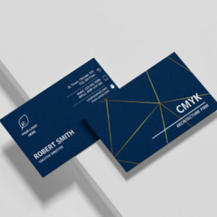 Architect Professional Branding Qr Code Dark Blue Business Card