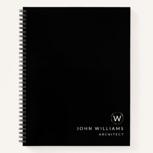 Architect Professional Modern Minimalist Monogram Notebook