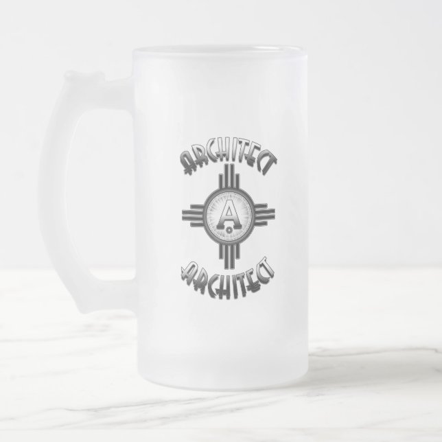 Architect Retro - Architects Merch Frosted Glass Beer Mug (Left)