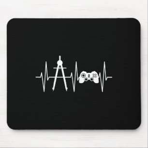 Architect Shirt Gamer Video Gaming Heartbeat Archi Mouse Mat