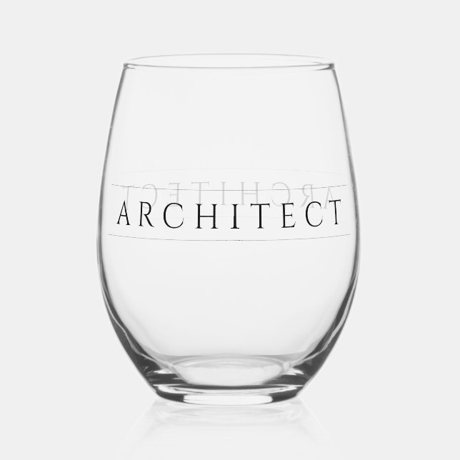 ARCHITECT Stemless Wine Glass / Black (Front)