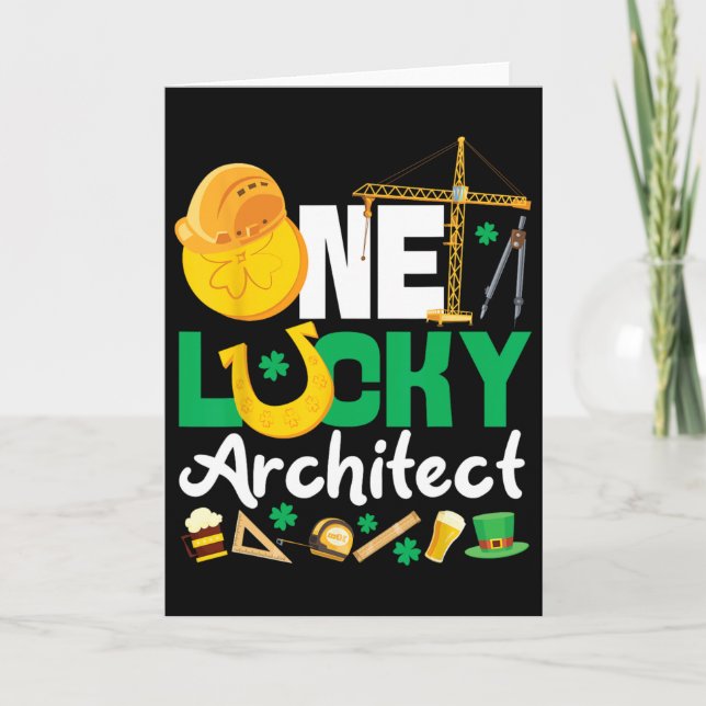 Architect Student Architecture St Patricks Day One Card (Front)