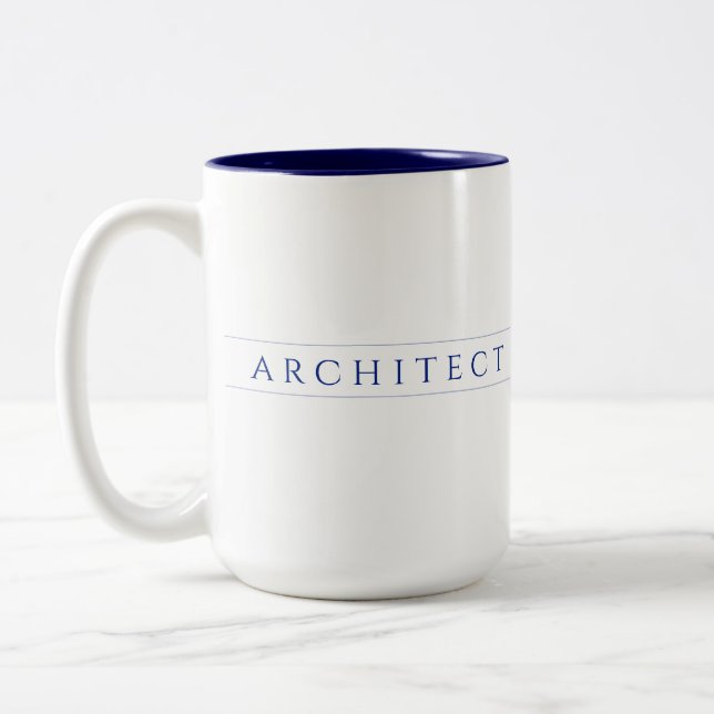 ARCHITECT Tall Navy Two-Tone Mug (Left)