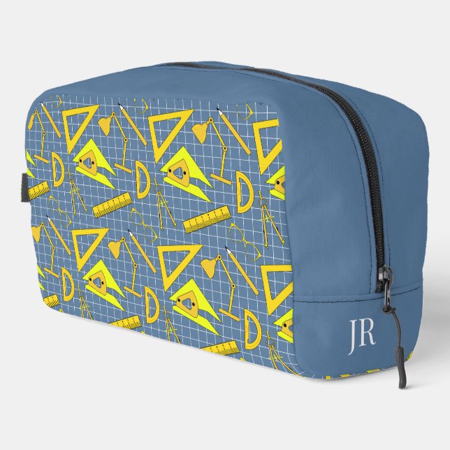 Architect Tools Patterned Monogram Dopp Kit (Right Corner)