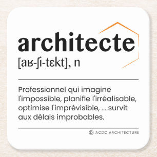 Architect underpants square paper coaster