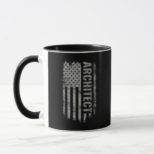 Architect USA Flag Distressed design Mug