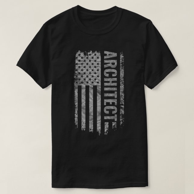 Architect USA Flag Distressed design T-Shirt (Design Front)