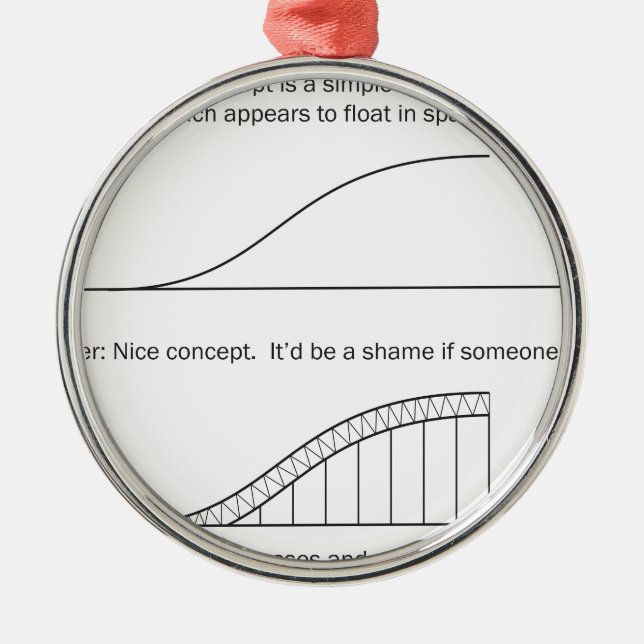 Architect vs Engineer Metal Tree Decoration (Front)