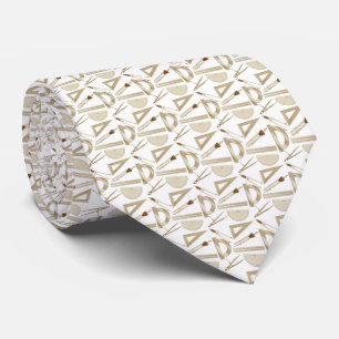 Architects Drafting Tools White Buff Brown Tie