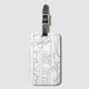 Architect's Dream-Black And White Modern Geometric Luggage Tag