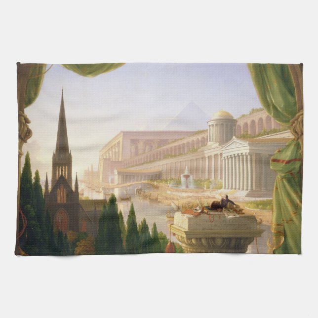 Architect's Dream (by Thomas Cole) Tea Towel (Horizontal)