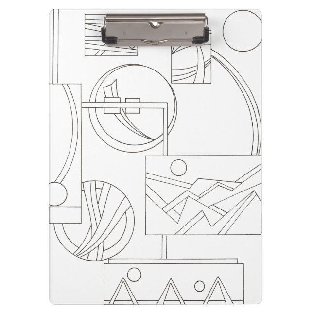 Architect's Dream Three-Modern Bauhaus Geometric Clipboard (Front)