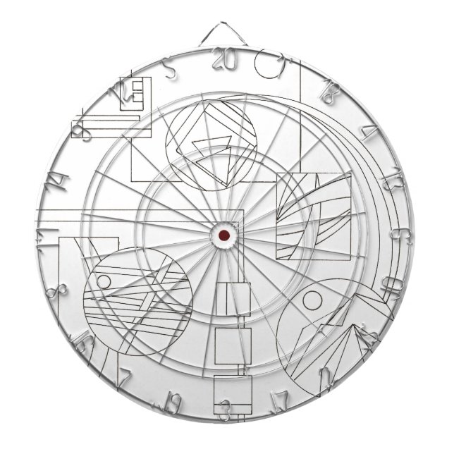 Architect's Dream Two-Modern Bauhaus Geometric Art Dartboard (Front)