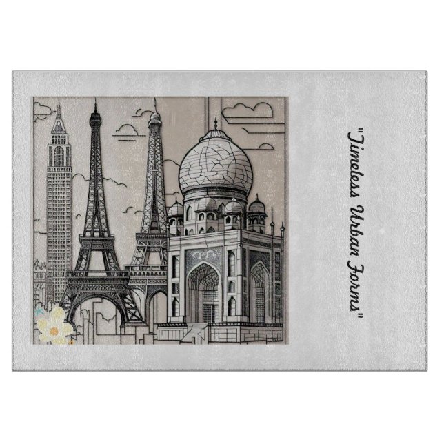 "Architectural Artistry" Cutting Board (Front)