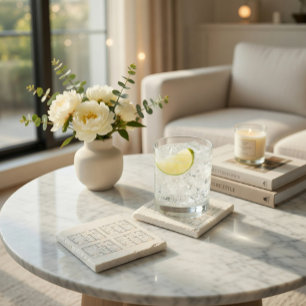 Architectural Blueprint Stone Coaster