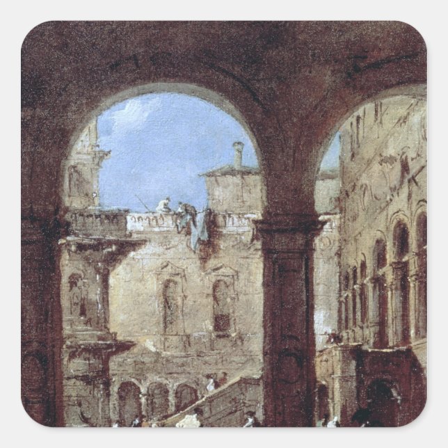 Architectural Capriccio, c.1770 Square Sticker (Front)