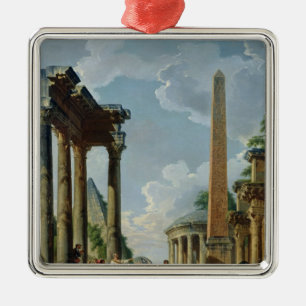 Architectural Capriccio with a Preacher Metal Tree Decoration