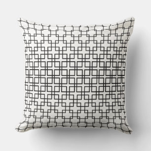 Architectural Cross-Grid Modern Throw Pillow