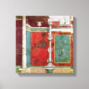 Architectural detail with a landscape canvas print