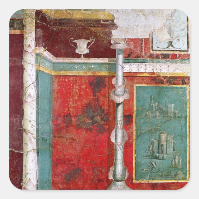 Architectural detail with a landscape square sticker (Front)