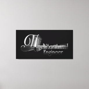 Architectural Engineer Typography Artwork Canvas Print