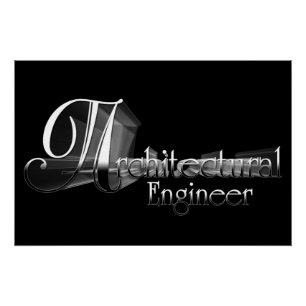 Architectural Engineer Typography Artwork Poster