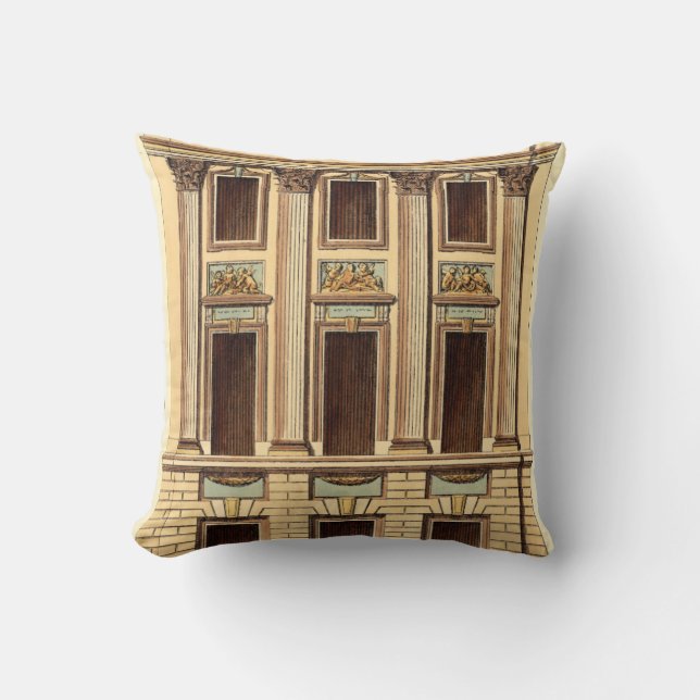Architectural Facade by Jean Deneufforge Cushion (Front)