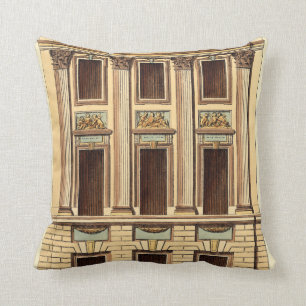 Architectural Facade by Jean Deneufforge Cushion