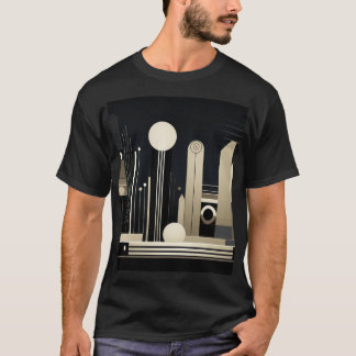 Architectural forms in grey and black T-Shirt