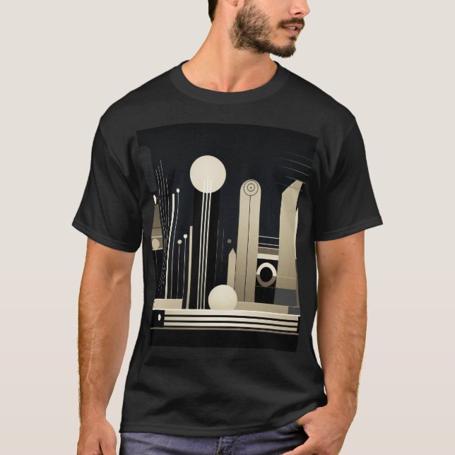 Architectural forms in grey and black T-Shirt (Front)