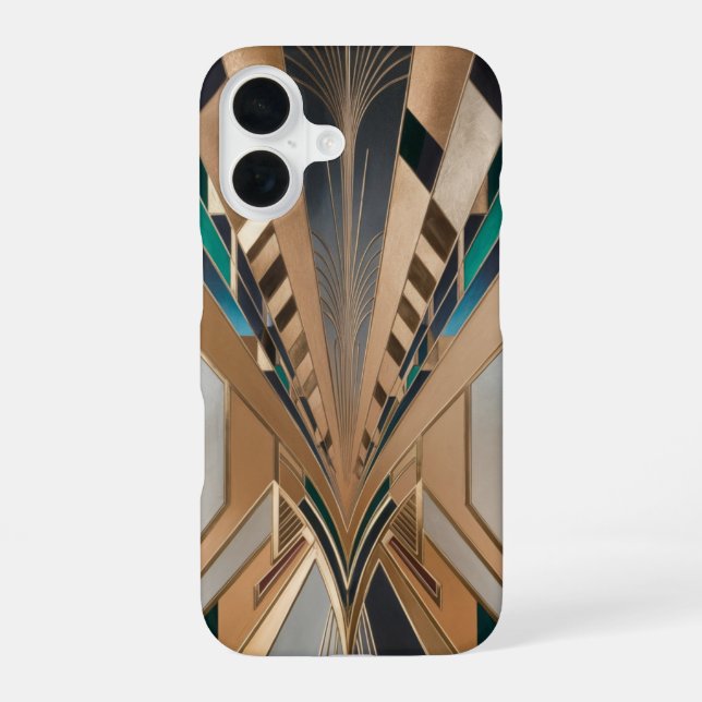 Architectural Geometric Shapes Artwork iPhone 16 Case (Back)