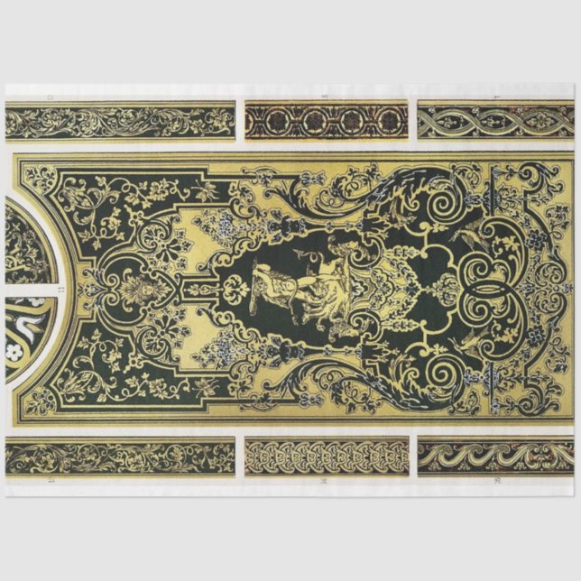 Architectural gold and black decoupage paper (Front)