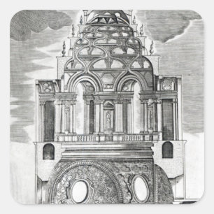 Architectural Illustration Square Sticker