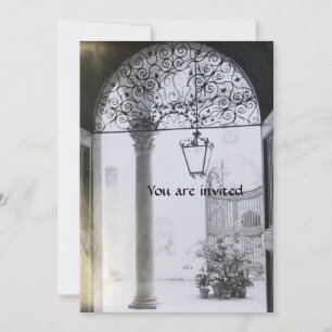 ARCHITECTURAL INTERIOR black white grey Invitation