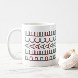 Architectural Line Art   Nordic Xmas Peace Coffee Mug
