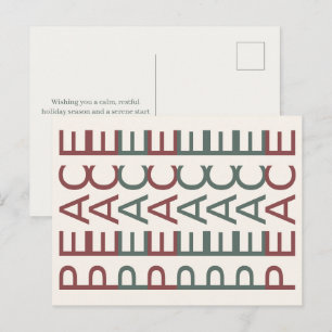 Architectural Line Art Nordic Xmas Peace Holiday Postcard