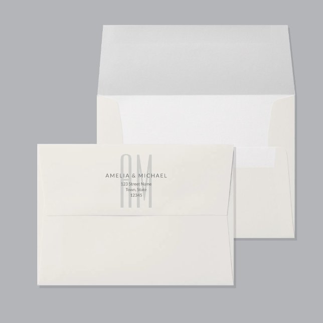 Architectural Minimal Monogram Wedding Envelope (Creator Uploaded)