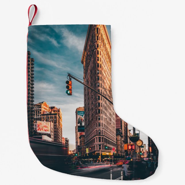 ARCHITECTURAL PHOTOGRAPHY OF BROWN BUILDING SMALL CHRISTMAS STOCKING (Front)