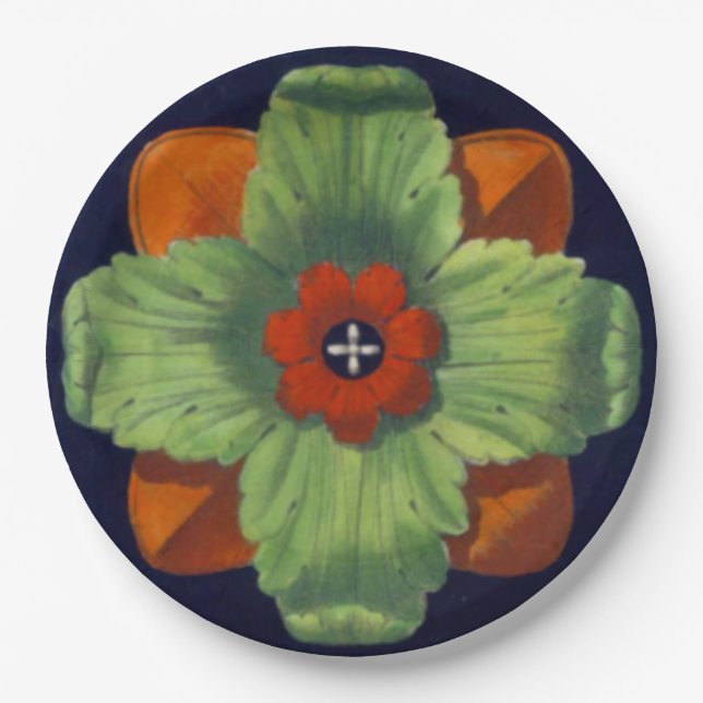 Architectural Rosette No. 4 Paper Plate (Front)