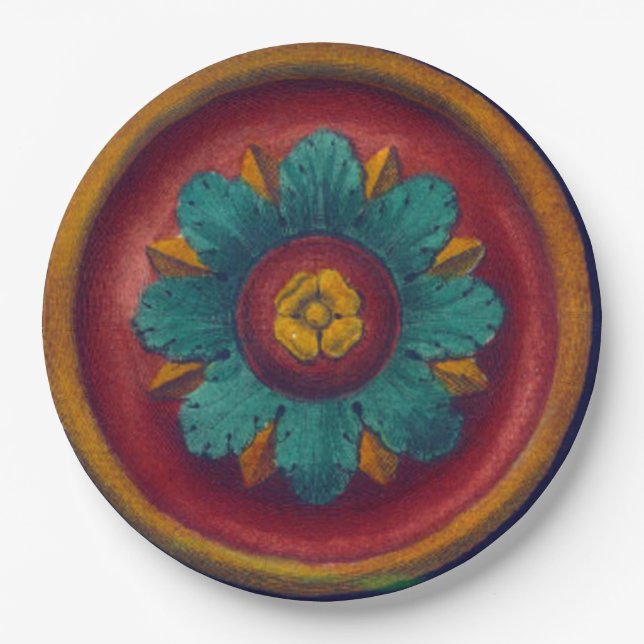 Architectural Rosette No. 5 Paper Plate (Front)