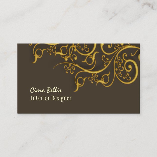 Architectural Salvage/Faux Gold Filigree/DIY colou Business Card (Front)